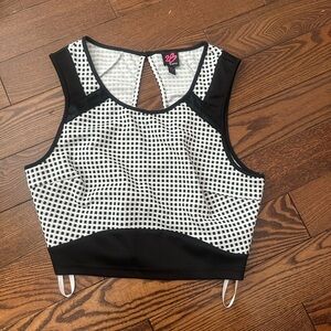 2B Bebe Black and White Crop Top